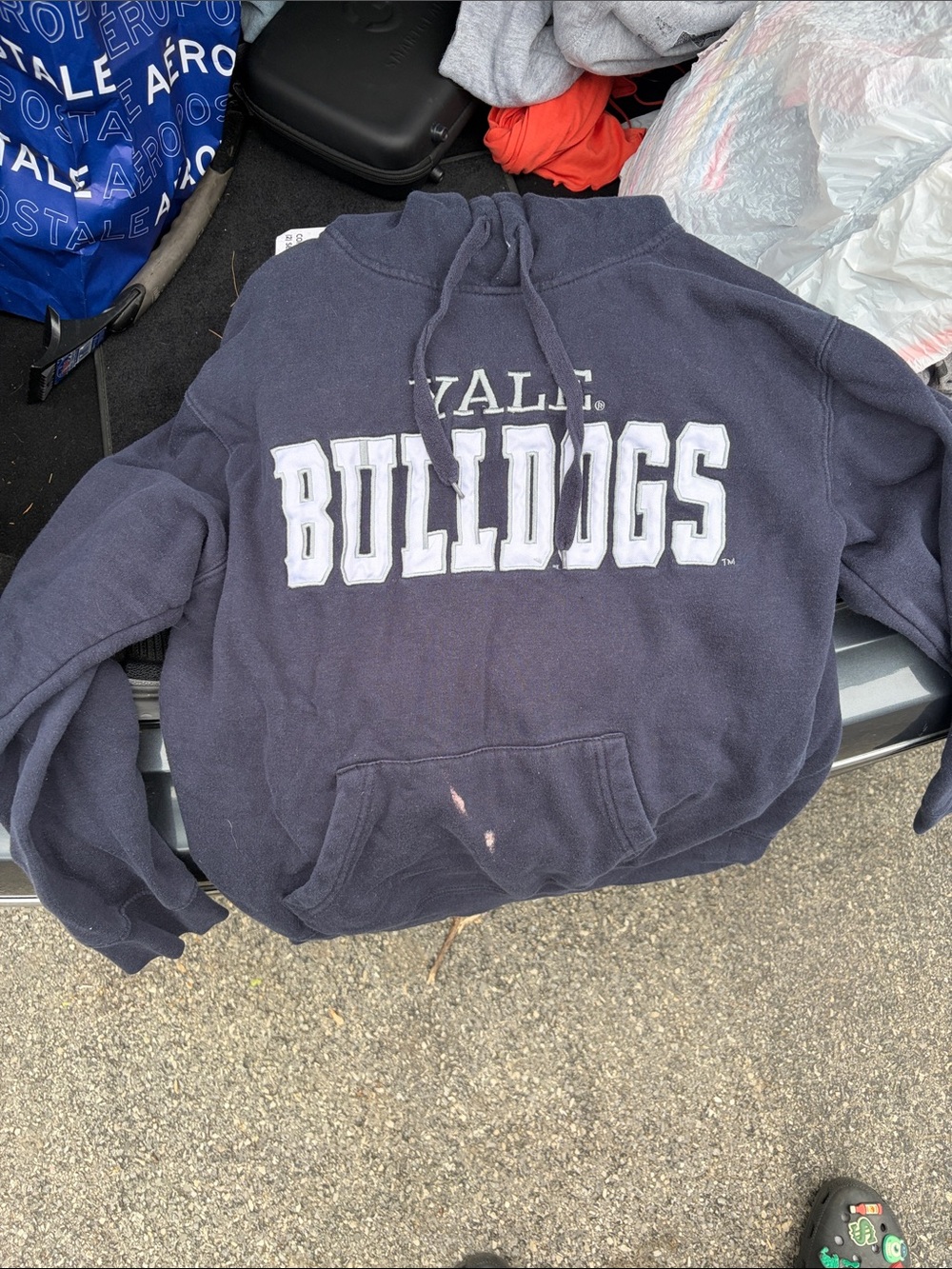 Stadium Athletics Black Hoodie with White Lining